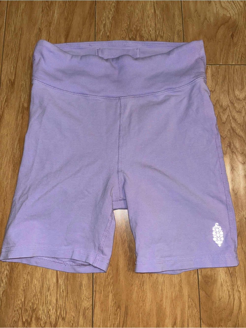 Free People Movement Lilac Biker Shorts Small Cotton Stretch Pull On Activewear